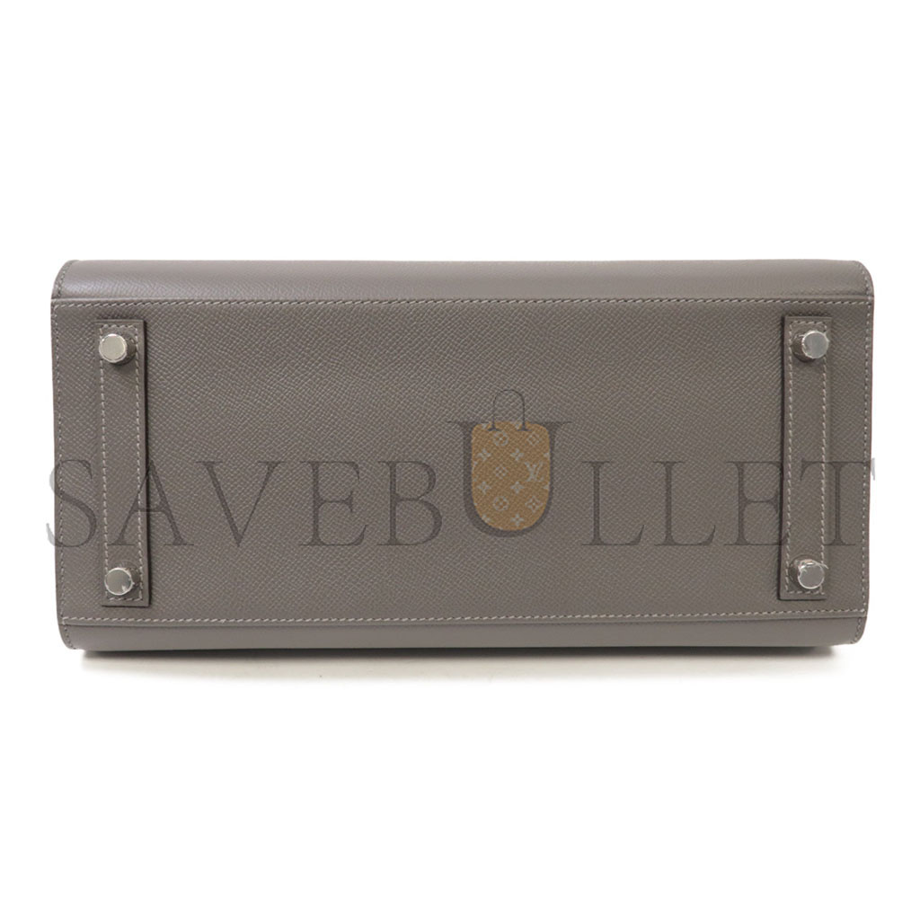 H**mes birkin 30 epsom leather pewter grey silver buckle handbag 2160900355773 (30*23*15cm)